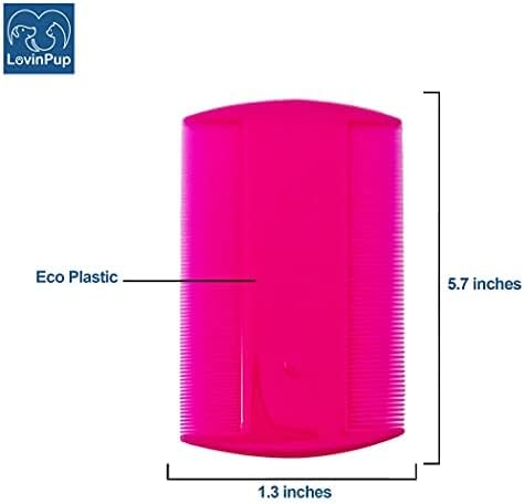 Dog Flea Comb for Grooming, Lice Comb for Dogs, Double Sided Professional Comb Set to Remove Fleas and Lice, Fine Tooth Comb for Large or Small Cats and Dogs