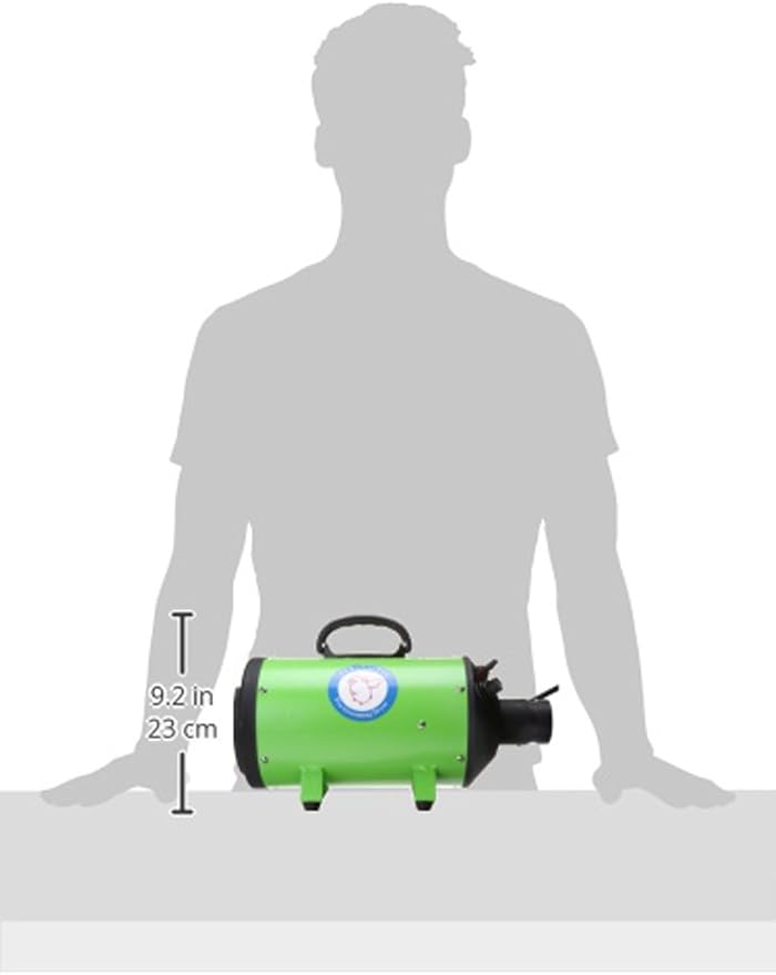 Flying Pig High Velocity Dog Pet Grooming Dryer w/Heater (Model: Flying One, Green)