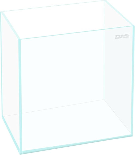 39 Gallon Tall Rimless Aquarium, Ultra Clear Low Iron Large Fish Tank, L19.7×W19.7×H23.6 Glass Thickness 10mm with EVA Foam Leveling Mat