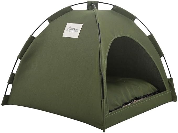 Cat Tent – Lightweight & Breathable Waterproof Shelter Designed for Indoor/Outdoor Adventures, Giving Your pet Safe Outdoor Exploration Joy. (Olive Drab, 15.7×15.7 in)