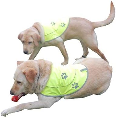 Dog Reflective Vest - Comfortable Jacket Safety Hunting, High Visibility for Dogs with Elastic Straps and Clasp Closure- Yellow, Small