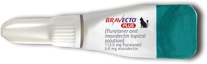 BRAVECTO Plus Topical Solution for Cats, Flea, Tick & Heartworm, 2 Months Supply, 2.6-6.2 lbs., Green Box