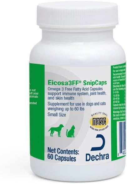 SnipCaps Omega 3 Free Fatty Acid Capsules for Dogs and Cats - Small, 60 ct