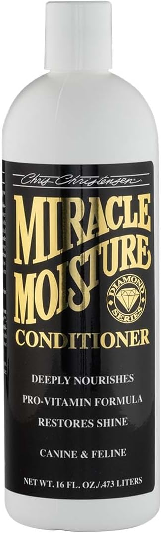 Chris Christensen Diamond Series Miracle Moisture Dog Conditioner, Groom Like a Professional, Pro-Vitamin Formula, Provides Maximum Moisture, Use on Both Dogs and Cats, Made in USA, 16 oz