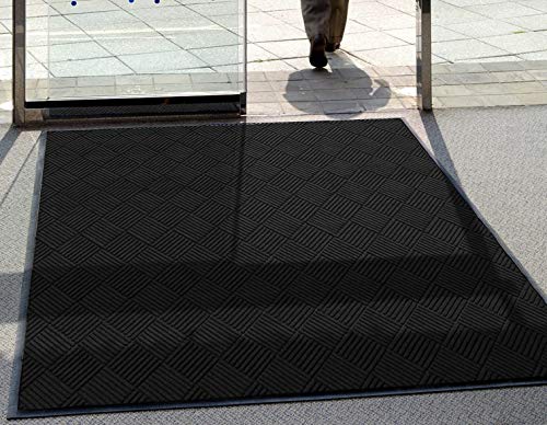 WaterHog Diamond | Commercial-Grade Entrance Mat with Rubber Border – Indoor/Outdoor, Quick Drying, Stain Resistant Door Mat (Bordeaux, 4' x 12')