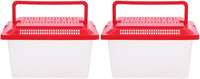 FRCOLOR 2pcs plastic turtle fish tank turtle aquarium acrylic reptile cage amphibians habitat clear reptile breed container gecko habitat glass container Turtle Tank household breeding box