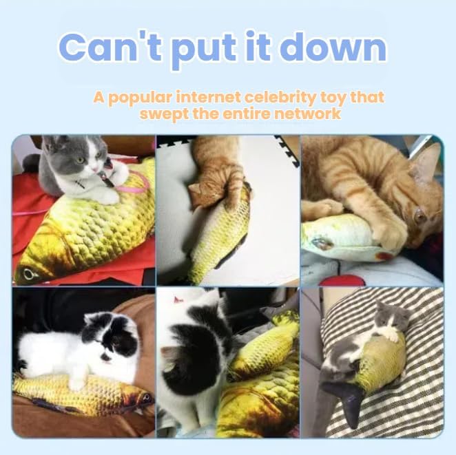 Catnip Toys 6 Pcs Set - Simulated Fish Fake Fish Realistic Soft Catnip Contained Catnip Catnip Toys for Cats and Kittens (Multi Colors)