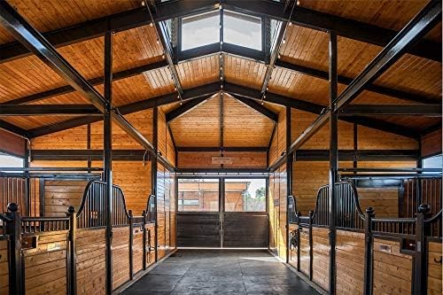 American Floor Mats - Heavy Duty Horse Stall Tiles - Thick, Durable Rubber Flooring - Solid Black - 6' x 6' Set of 9 Tiles (2' x 2' Each, 0.75" Thick)