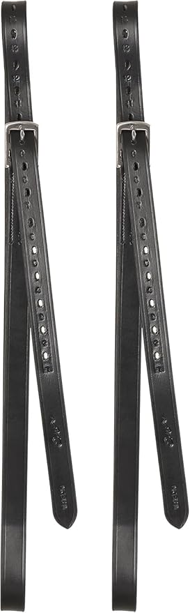 Exion Pre-Stretched Leather Stirrup Leathers for English Saddles | Premium Vegetable-Tanned Non-Stretch Stirrups for Jumping, Dressage & Schooling | 18-Hole Numbered Adjustment & SS Buckles