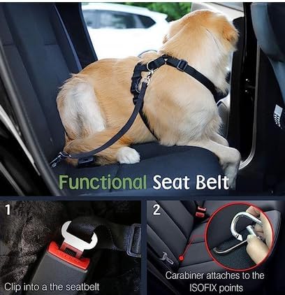 Dog Seat Belt, Safety Vest Dog Car Harness with Adjustable Buckle Dog Seat Belt for Vehicle Nylon Pet Safety Seat Belts Heavy Duty(XXL, Magenta)