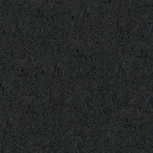 American Floor Mats 1/4in (7mm) Thick Solid Black 4' x 3' Heavy Duty Rubber Rolls, Protective Exercise Mats, Home Gym Rubber Flooring