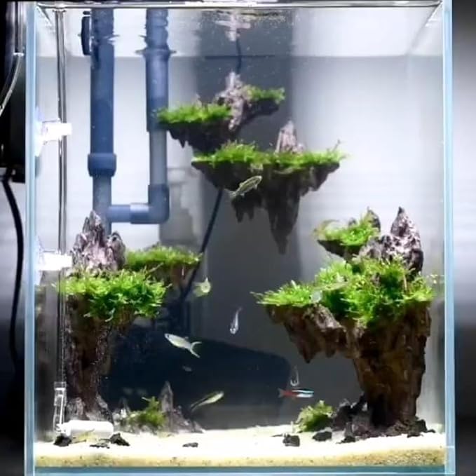 Fish Tank Decor Rocks.Aquarium Decoration Model.Easy and Quick Solution for Aquascaping.(Elf Island)