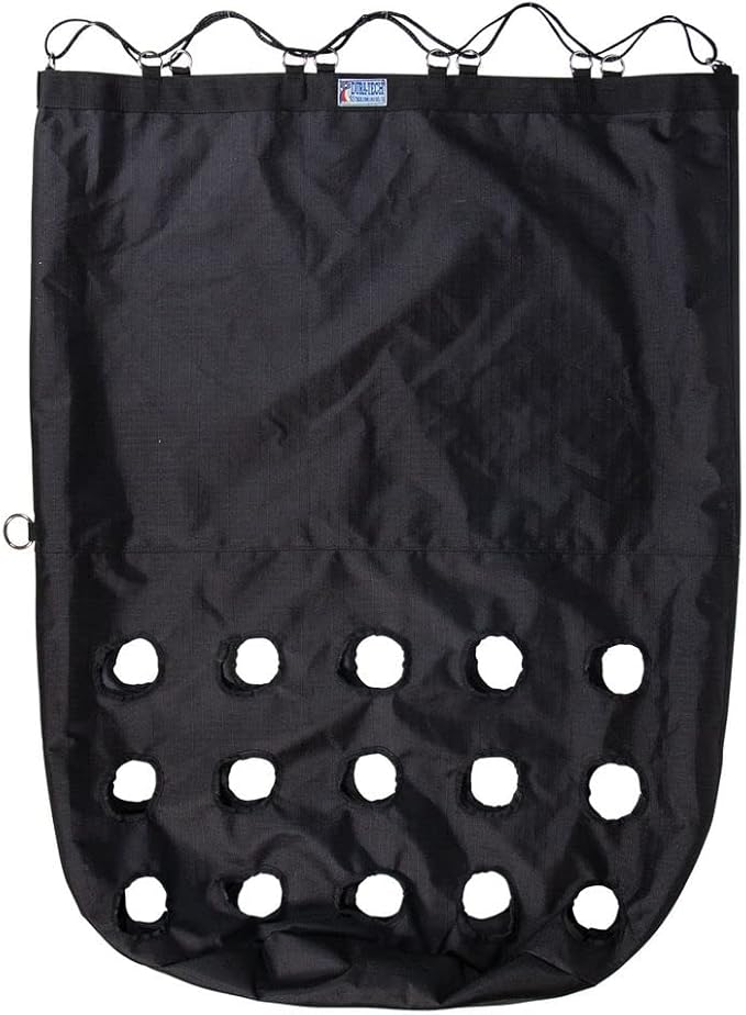 Dura-Tech Full Bale Hay Sack | Color Black | Horse Stable Essential | Full Bale Capacity | Slow Feed Design | Durable 1200D Fabric | Easy Hanging