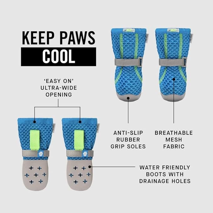 Canada Pooch Dog Boots for Hot Pavement - Dog Boots & Paw Protectors with Anti Slip Rubber | Water Friendly, Breathable Dog Shoes for Hot Days, Great for Dogs Neon Pink - Size 1