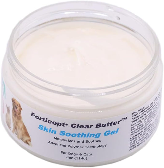 Forticept Clear Butter Dog Hot Spot Treatment Hydro Gel, Heals Dog Wound, Helps with Skin Yeast Infections, Ringworm, Insects Bites, Cuts, Rashes, Skin Allergy, 4 Ounces