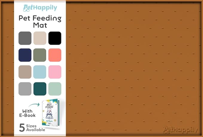 Dog Food Mat - Raised Edges Dogs Mat for Food and Water Prevent Spill, Waterproof Cat Food Mats Protect Floors, Easy Clean Dog Bowl Mats for Food and Water, Silicone Pet Food Tray