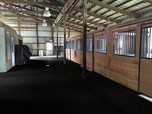 American Floor Mats - Heavy Duty Stall Tiles - Stable/Horse Flooring - Thick, Durable Rubber Solid Black 6 Center Tiles 1/2" Thick Expansion Set