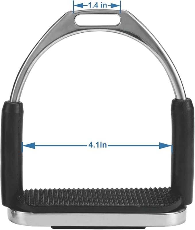 Flex Stainless English Saddle Stirrups Iron Pads Knee Ankle Stress Pain Relief