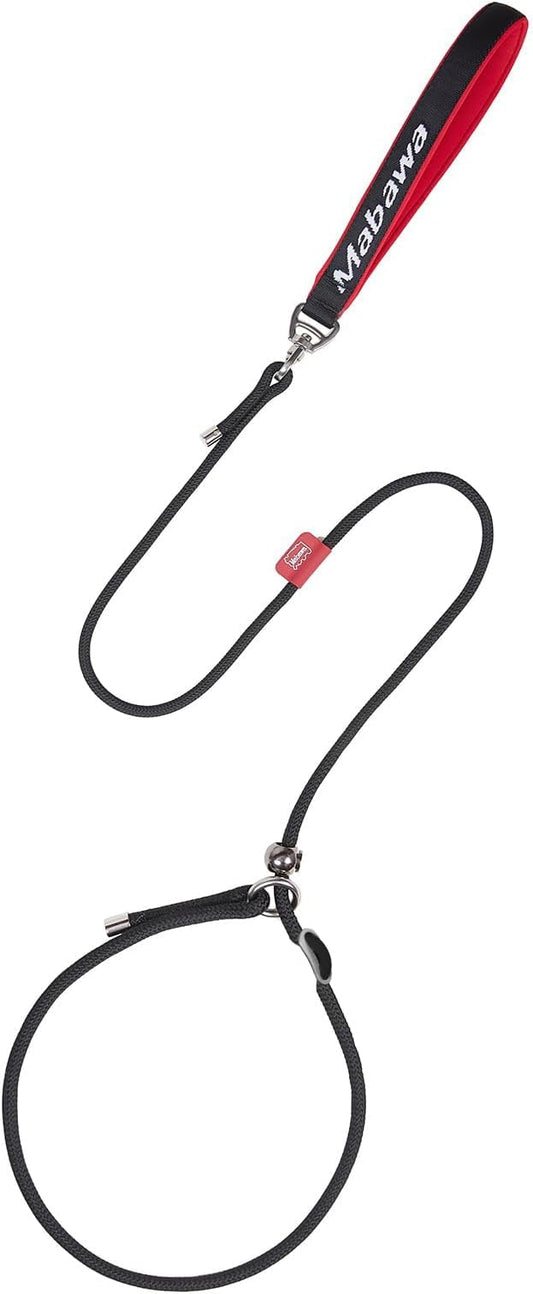Dog Anti-Slip Leash 5FT with Metal Stopper - Durable No-Pull Training Lead for Small, Medium & Large Dogs - Comfortable Handle Nylon Rope, Tangle-Free Pet Walking Leash (Black, 5 FT)