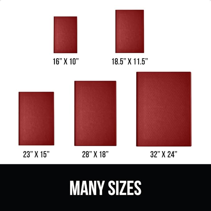 GORILLA GRIP 100% Waterproof Raised Edge BPA Free Silicone Pet Feeding Mat, Dog Cat Food Mats Contain Spills Protects Floors, Placemats for Cats and Dogs Water Bowl, Pets Accessories 23x15 Red