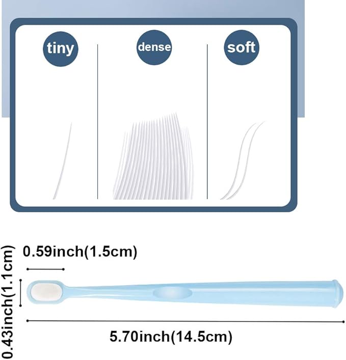 Cat Toothbrush, Soft Small Dog Dental Toothbrush Silicone, Easy Teeth Cleaning Head, Pet Deep Clean Dense Brush, Safe and Effective Oral Care, Brush Away Bad Breath, Easy to Handle, Blue