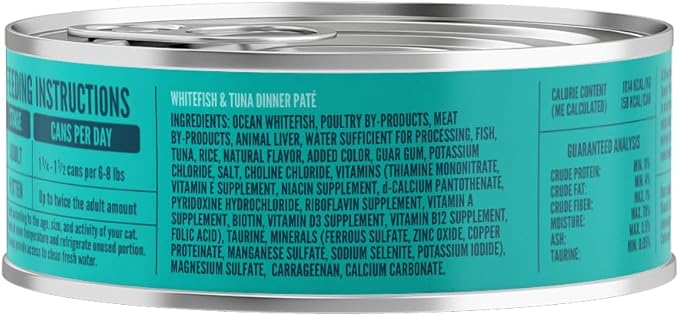 A Strong Heart Canned Wet Cat Food, Whitefish & Tuna Dinner Paté - 5.5 oz Cans (Pack of 24), Made in The USA with Real Ocean Whitefish & Tuna