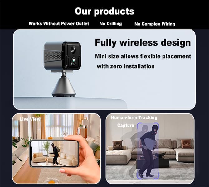 Cameras for Home Security-Indoor MiNi 1080P HD,Security Camera Wireless for Baby/Nanny/Pet/Dog/Cat, Infrared Night Vision,Magnetic Base Bracket,Cloud & SD Card Storage, (2.4 /5GHzWiFi)-Silver