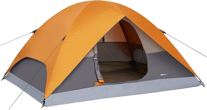 Amazon Basics Camping Tent, 3-Season Dome Design with Rainfly