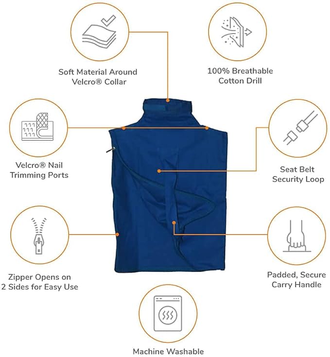 Cozy Comfort Carrier - Large Cobalt Blue Cat Carrier Soft for Grooming, Vet Visits, Medication Administration, Dental Care, Nail Trimming, and Car Travel