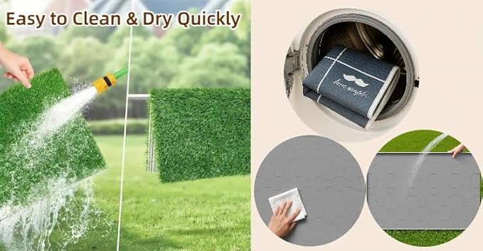 Dog Grass Pad with Tray, 34"x22" Silicone Base Washable Reusable Pee Pad & Grass Pad - Non-Slip, Easy-Clean Indoor Outdoor Dog Potty Toilet (34" x 22")