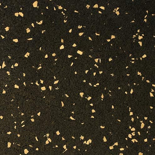 American Floor Mats - Extreme Rubber Gym Tiles - 1 Inch Thick Colorful Rubber Gym Tiles - Superior Shock and Sound Absorbing Tiles - 10% Gold 25 Tile Pack (Covers 100 Sq Ft)