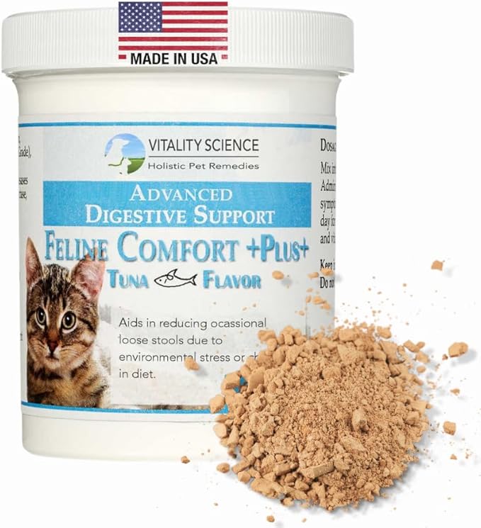 Feline Comfort Plus, Extra Drying Digestive Aid, GI Support Helps with Vomiting and Diarrhea, 100% Additive Free, 120g (Seafood, Small)