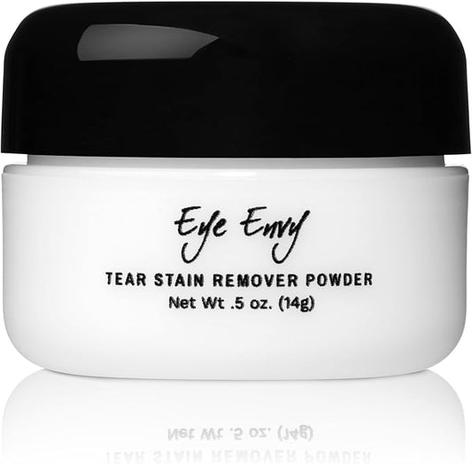 Eye Envy Tear Stain Remover Powder for Dogs and Cats. 100% Natural, Safe. Apply Around Eyes. Absorbs and Repels Tears. Keeps Area Dry. Treats The Cause of Staining. Made in The USA. (.5 oz)