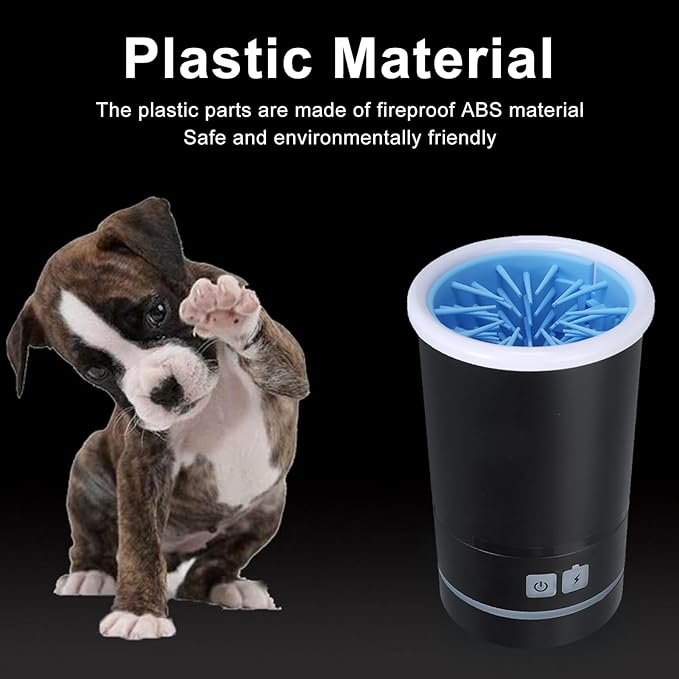 Automatic Dog Cleaner, Soft Electric Washer USB Rechargeable Portable Cleaner Cup, Dog Foot Cleaning Machine for Small to Medium Dogs Cats (Black White)
