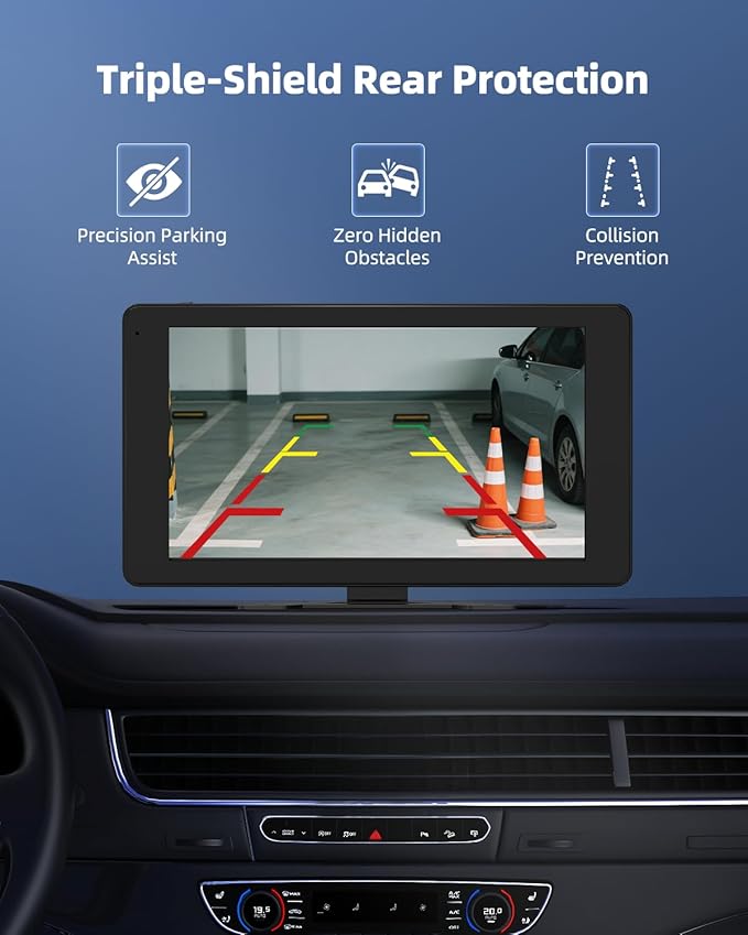 4 Channel 1080p HD Backup Camera System with 10.2" Touchscreen Monitor, DVR Recording/Playback, Bluetooth, FM Radio & Media Player for Trucks, Semis, RVs, Trailers, Vans, SUVs, Cars