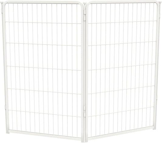 FXW Homeplus Unleashed Indoor Dog Playpen - Stress-Free and Safe Play, Heavy Duty 45 Inch 2 Wire Panels Dog Pen for Large Dogs, White│Patented