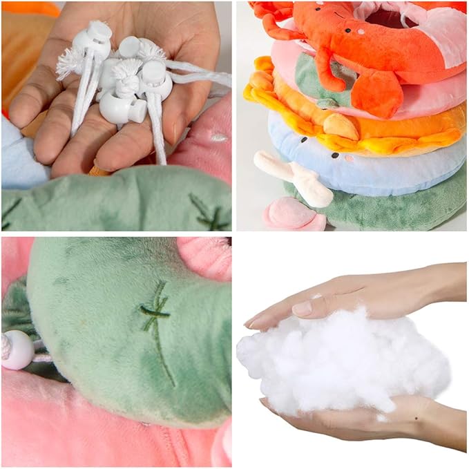 Adjustable Cat Recovery Collar Soft,Cute Pet E-Collar Neck Cone After Surgery Wound Healing Protective Cone Fit for Kitties, Small Dogs(ELC05-lion-s)