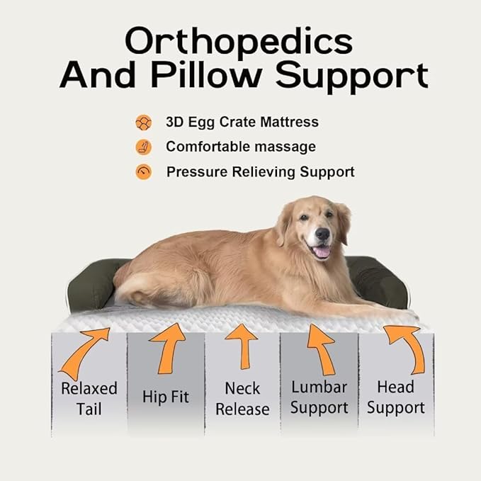 Small Dog Bed Orthopedic Washable Cat Bed Memory Foam Couch Sofa Comfy Pet Beds with Waterproof Removable Cover & Non-Slip Bottom