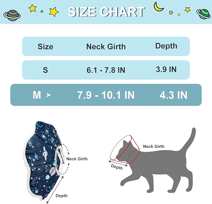Depets Cat Cone Collar Soft, Adjustable Lightweight Cat Recovery E Collar to Stop Licking for Puppy Rabbit, Waterproof Pet Cone for Small Animal After Surgery Grooming, Neck Girth 9.5 in