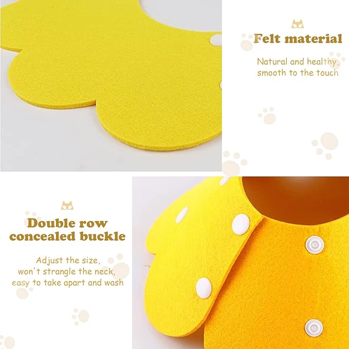 3-Piece Cat Recovery Collar Set - Sunflower Neck Cat Cone Anti-Licking Collars to Prevent Biting & Scratching (Pink, Orange, Yellow, S)