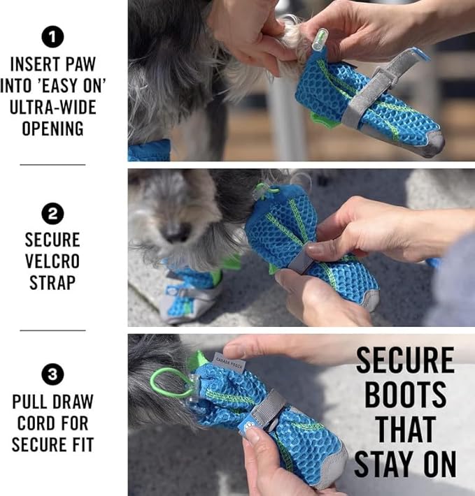 Canada Pooch Dog Boots for Hot Pavement - Dog Boots & Paw Protectors with Anti Slip Rubber | Water Friendly, Breathable Dog Shoes for Hot Days, Great for Dogs Grey - Size 4
