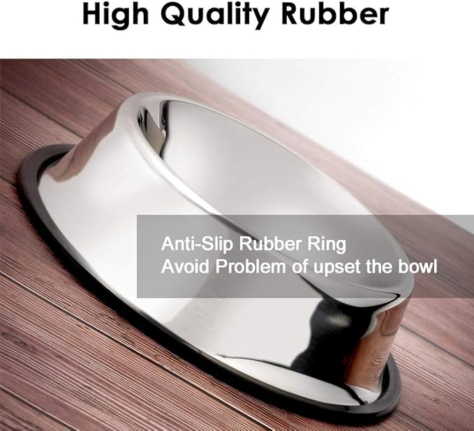 Stainless Steel Dog Bowls, 1 Cup/8oz Cat Bowl Water and Food with Rubber Base, Pet Bowls for Small Dogs, Cats, Puppy, Rabbit and Kitten, 2Pack