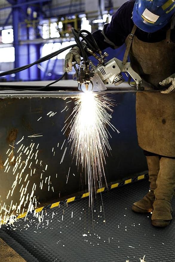 American Floor Mats Hog Heaven Premium 7/8" Black & Black Border 2' x 5' Nitrile Backed Anti-Fatigue Comfort Mat