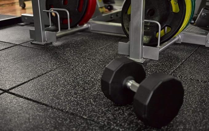 American Floor Mats - Extreme Rubber Gym Tiles - 1 Inch Thick Colorful Rubber Gym Mats - Superior Shock and Sound Absorbing - 35% Orange/Grey/White - 100 Mat Pack (Covers 400 Sq Ft)