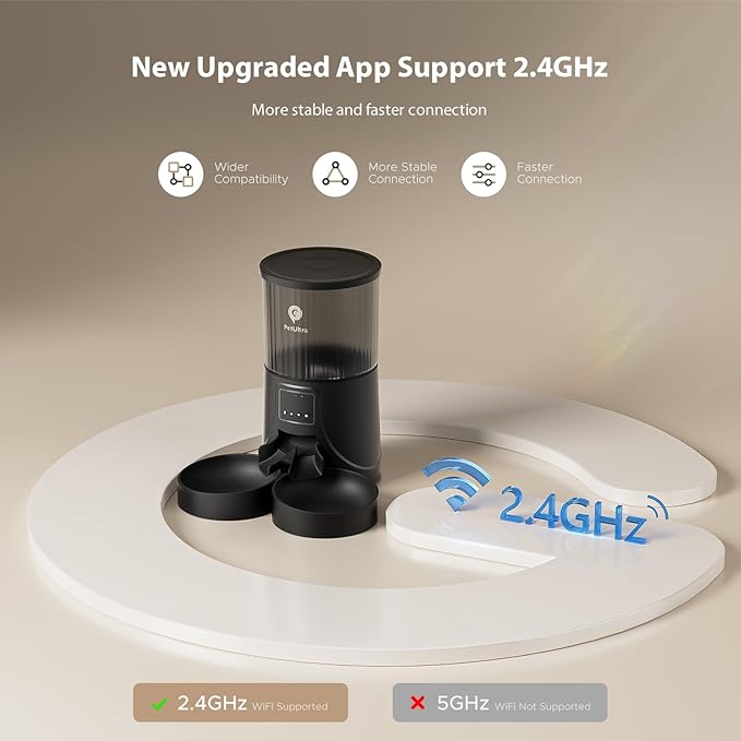 Automatic Cat Feeder for 2 Cats: 2.4Ghz WiFi Smart APP Remote Control- Timer Food Dispenser 1-10 Meals Per Day- Auto Pet Feeder for Cats and Small Dog Indoor- Detachable Clean& Dual Power