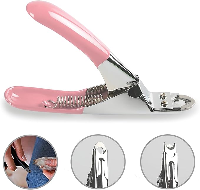 Dog Cat Pets Nail Clippers, Professional Pets Claw Trimmer with Free Nail File, Sharp Stainless Steel Blade, Sturdy Non Slip Handles - for Safe, Professional at Home Grooming