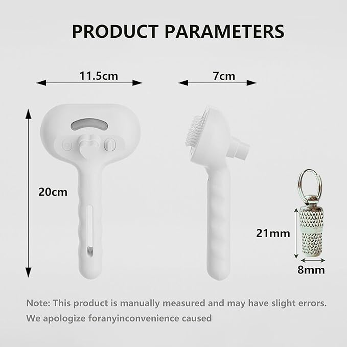 Cat Steam Hair Comb Brush for Shedding with Anti-Lost Pet Pendant, 3 In 1 USB Pet Spray Hair Removal Comb for Cat, Dogs Long Short Haired, White