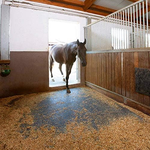 American Floor Mats - Heavy Duty Stall Tiles - Stable/Horse Tiles - Thick, Durable Rubber Flooring Solid Black 8' x 16' Set 3/4" Thick (32 Tiles Total)