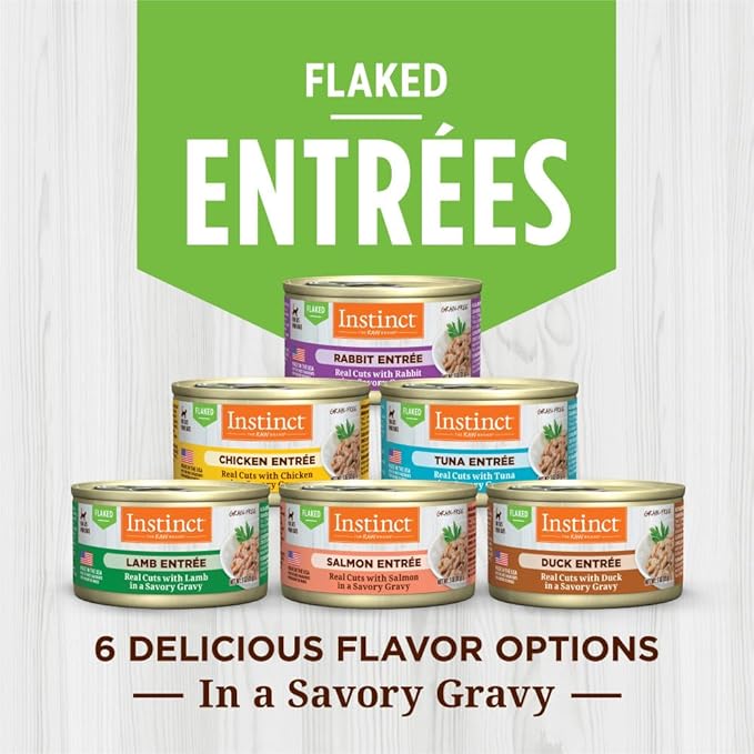 Instinct Flaked Entrée Wet Canned Cat Food - Duck, 3 oz. Cans (Pack of 24)