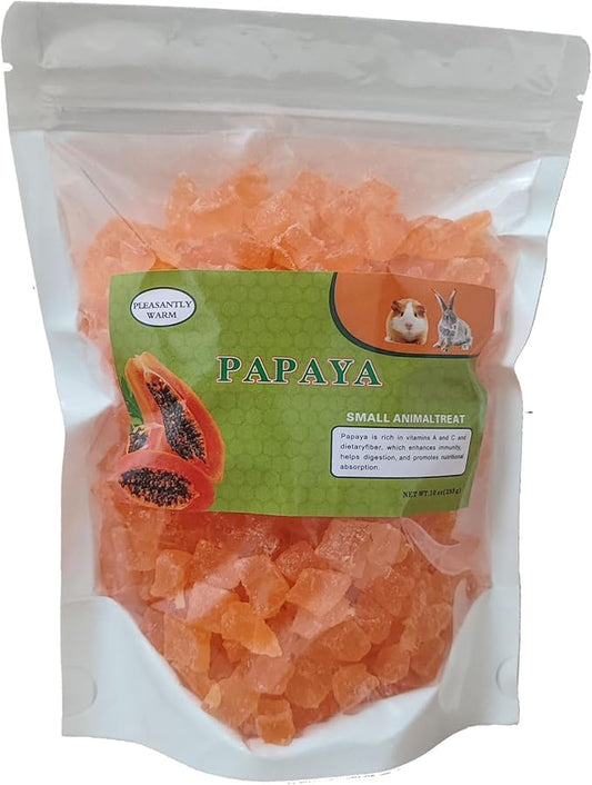 Chinchilla Food, Papaya Grains Small Animal Treats - 10 oz, Suitable for Rabbit Treats, Sugar Glider Food, Herbivores